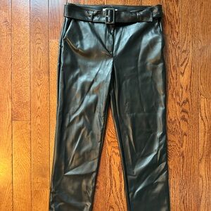 LOFT Black Faux Leather Trousers